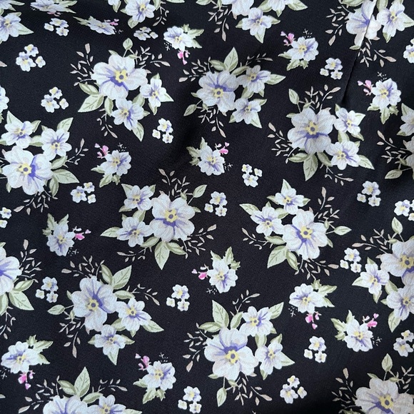 Black Floral Asymmetrical Midi Dress - Picture 7 of 9